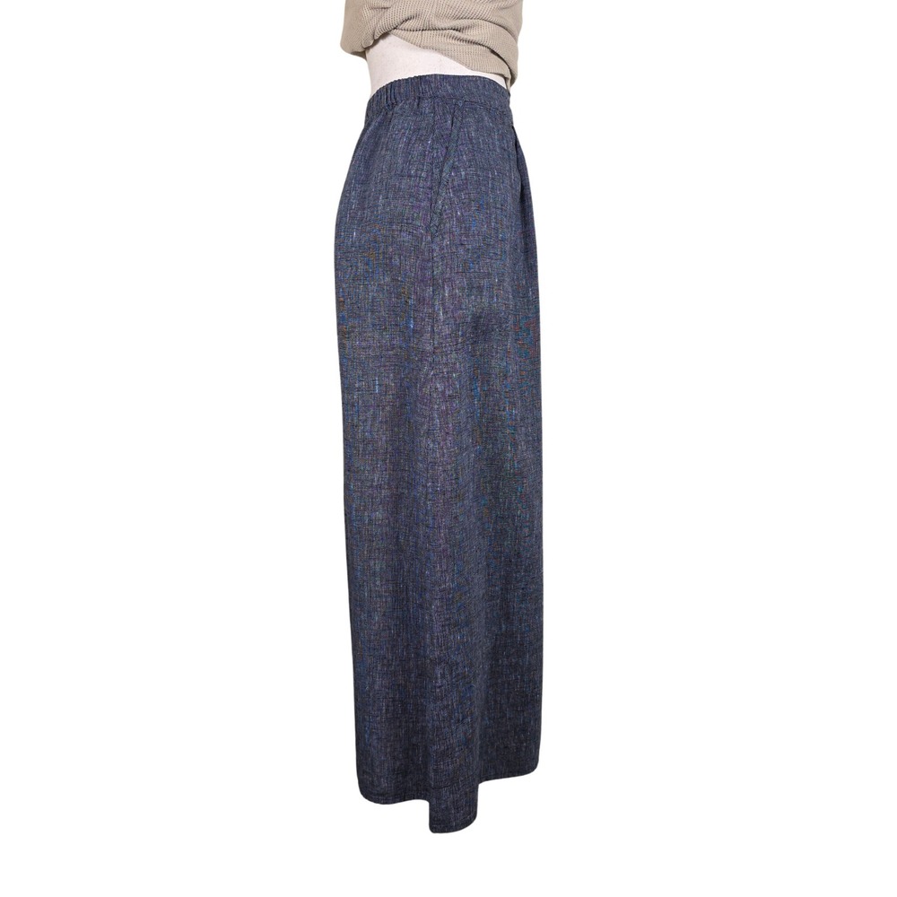 Vintage FLAX by Jeanne Engelhart Maxi Skirt L Linen Blue Button Front Lagenlook - Picture 12 of 15